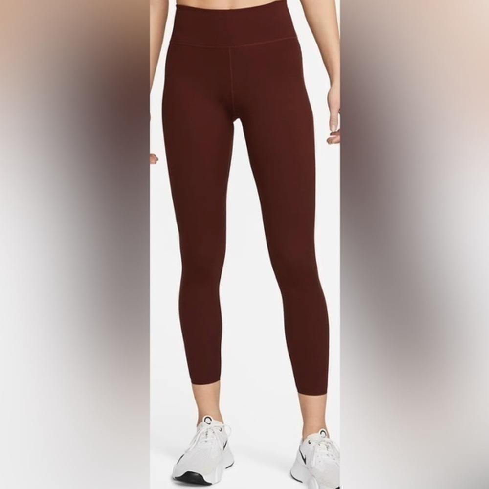 New Nike One Luxe 7/8 Mid-Rise Training Tights Womens XXS maroon BQ9994 273